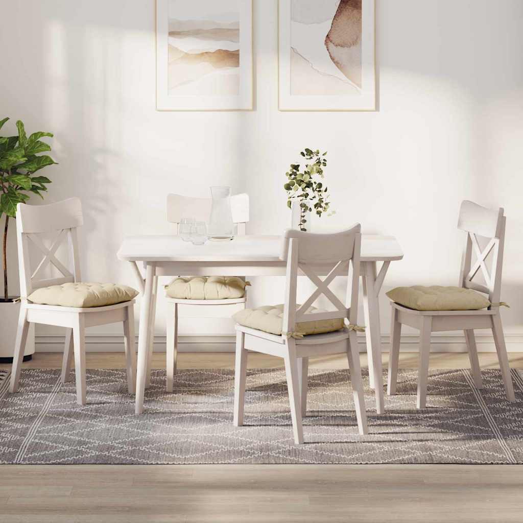 Cuscini per Seduta 4 pcs Crema 40 x 40 x 6 cm Tessuto