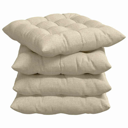Cuscini per Seduta 4 pcs Crema 40 x 40 x 6 cm Tessuto