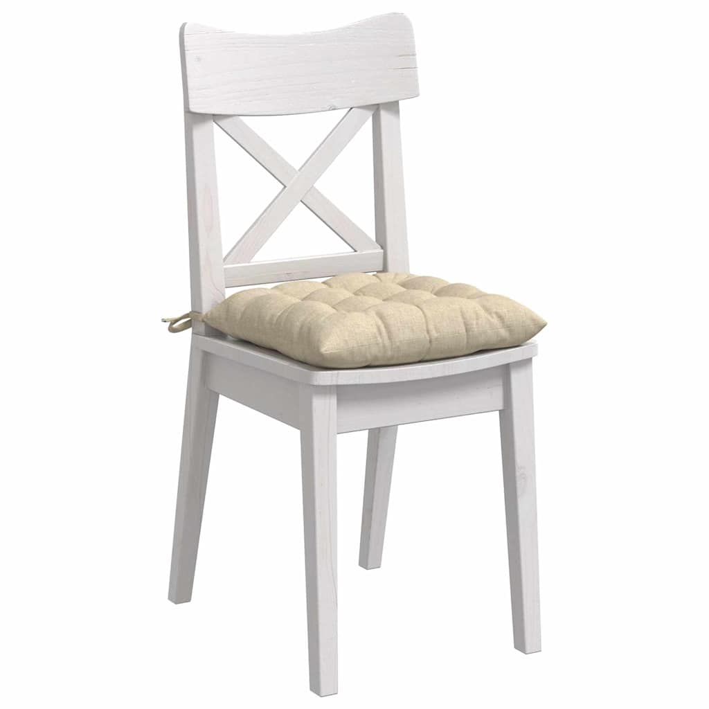 Cuscini per Seduta 4 pcs Crema 40 x 40 x 6 cm Tessuto