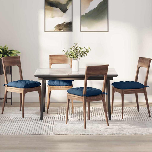Cuscini per Seduta 4 pcs Blu 40 x 40 x 6 cm Tessuto | homemem39