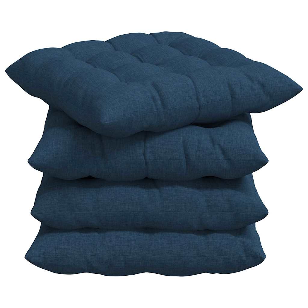 Cuscini per Seduta 4 pcs Blu 40 x 40 x 6 cm Tessuto | homemem39