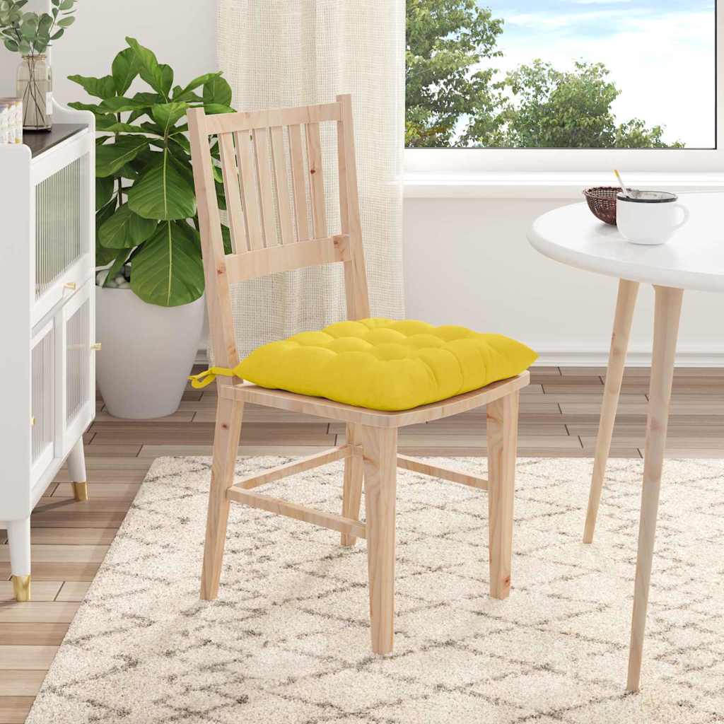 Cuscini per Seduta 4 pcs Giallo Chiaro 40 x 40 x 6 cm Tessuto | homemem39