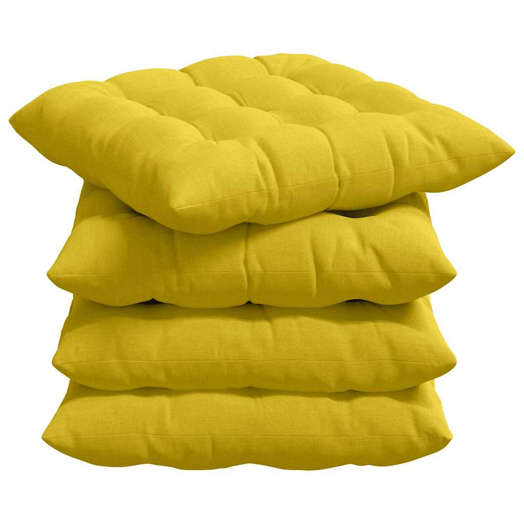 Cuscini per Seduta 4 pcs Giallo Chiaro 40 x 40 x 6 cm Tessuto | homemem39