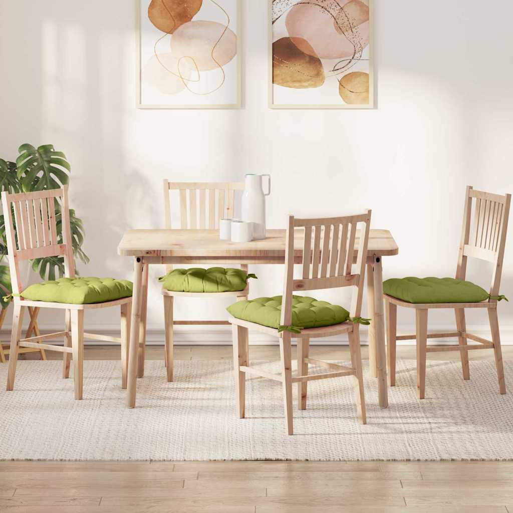 Cuscini per Seduta 4 pcs Verde chiaro 40 x 40 x 6 cm Tessuto | homemem39