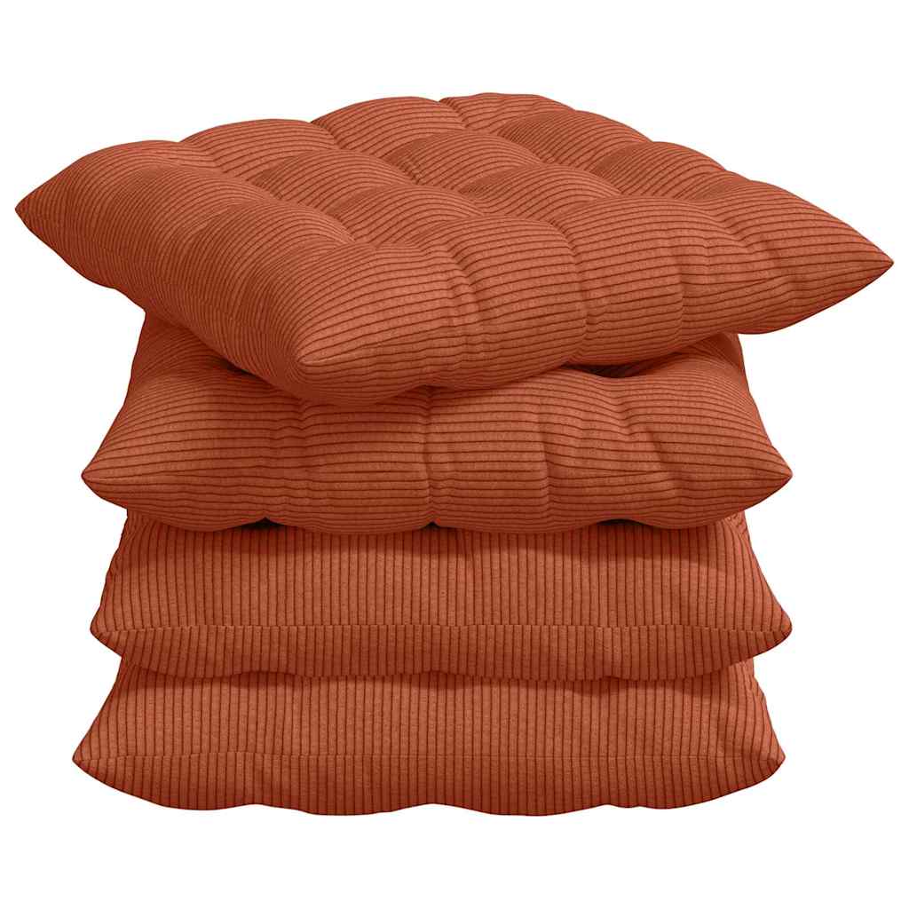 Cuscini per Seduta 4 pcs Rosso Arancio 40 x 40 x 6 cm