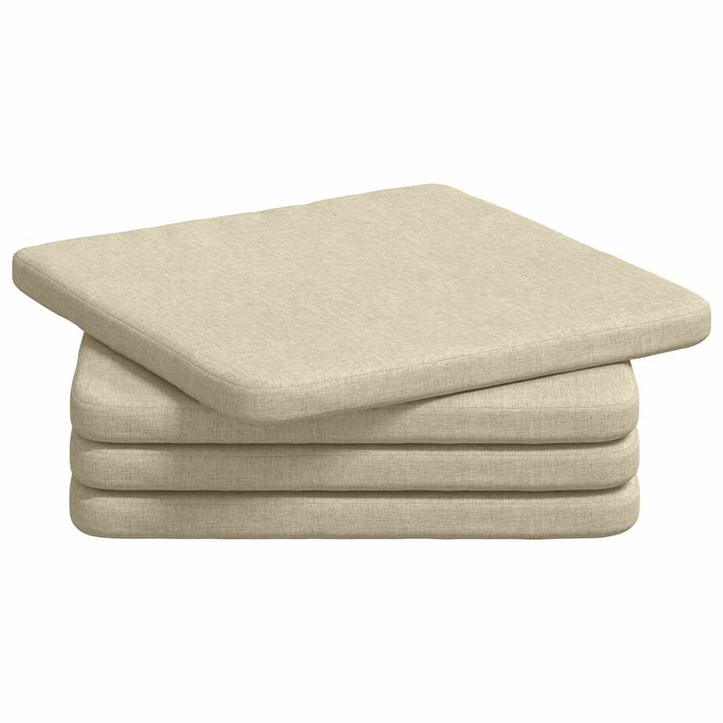 Cuscini per Seduta 4 pcs Crema 40 x 40 x 3 cm Tessuto | homemem39
