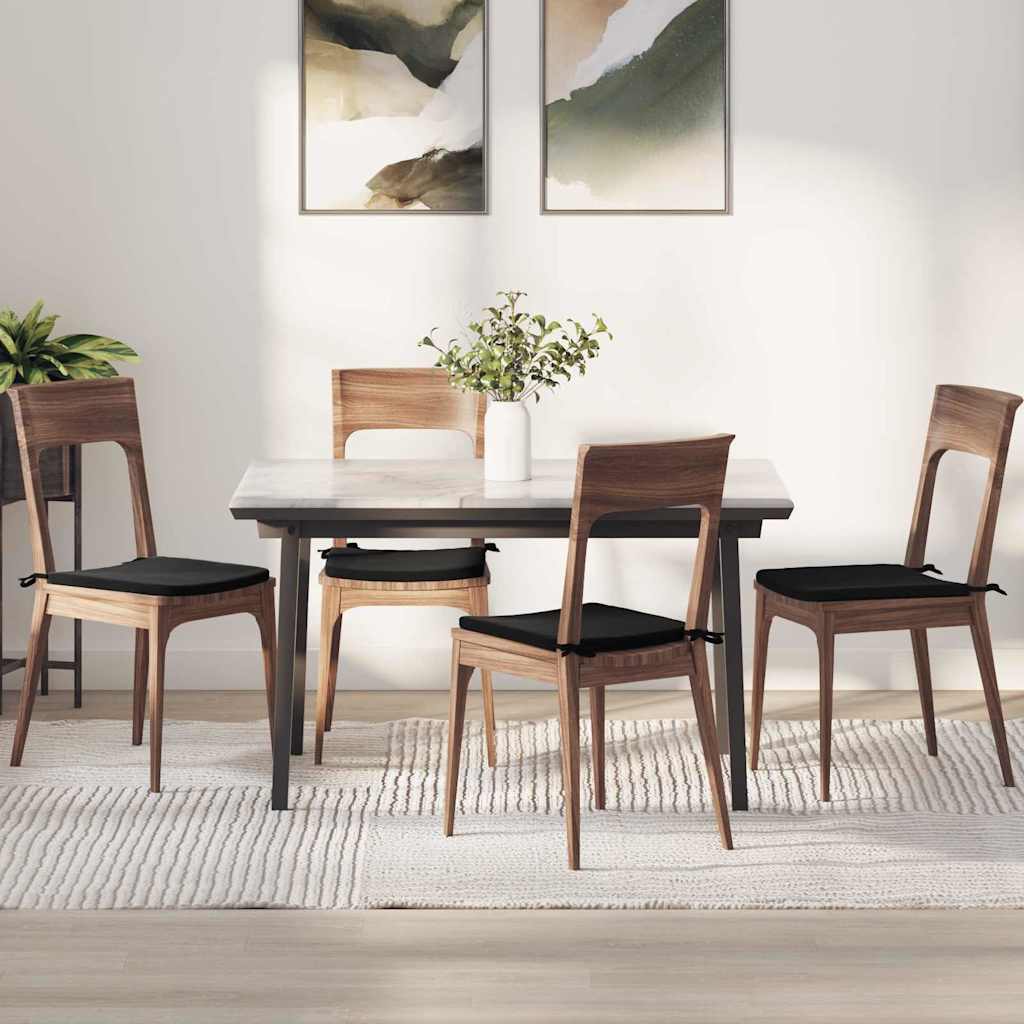 Cuscini per Seduta 4 pcs Nero 40 x 40 x 3 cm Velluto | homemem39