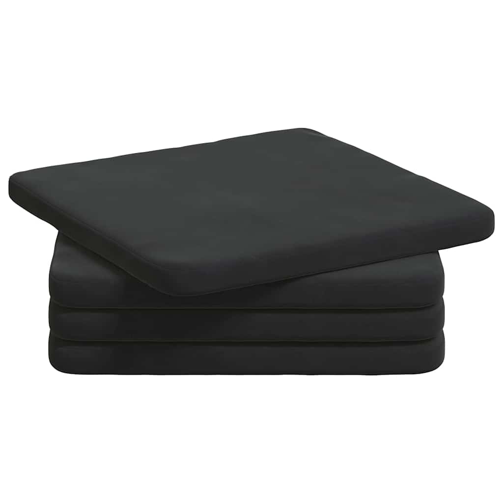 Cuscini per Seduta 4 pcs Nero 40 x 40 x 3 cm Velluto | homemem39