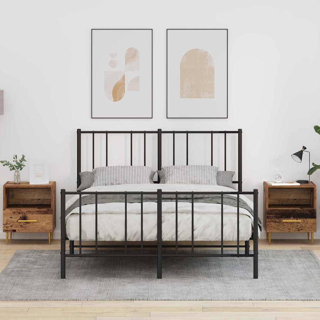 Comodino con cassetto 2 pcs Legno vecchio 40 x 35 x 47,5 cm | homemem39
