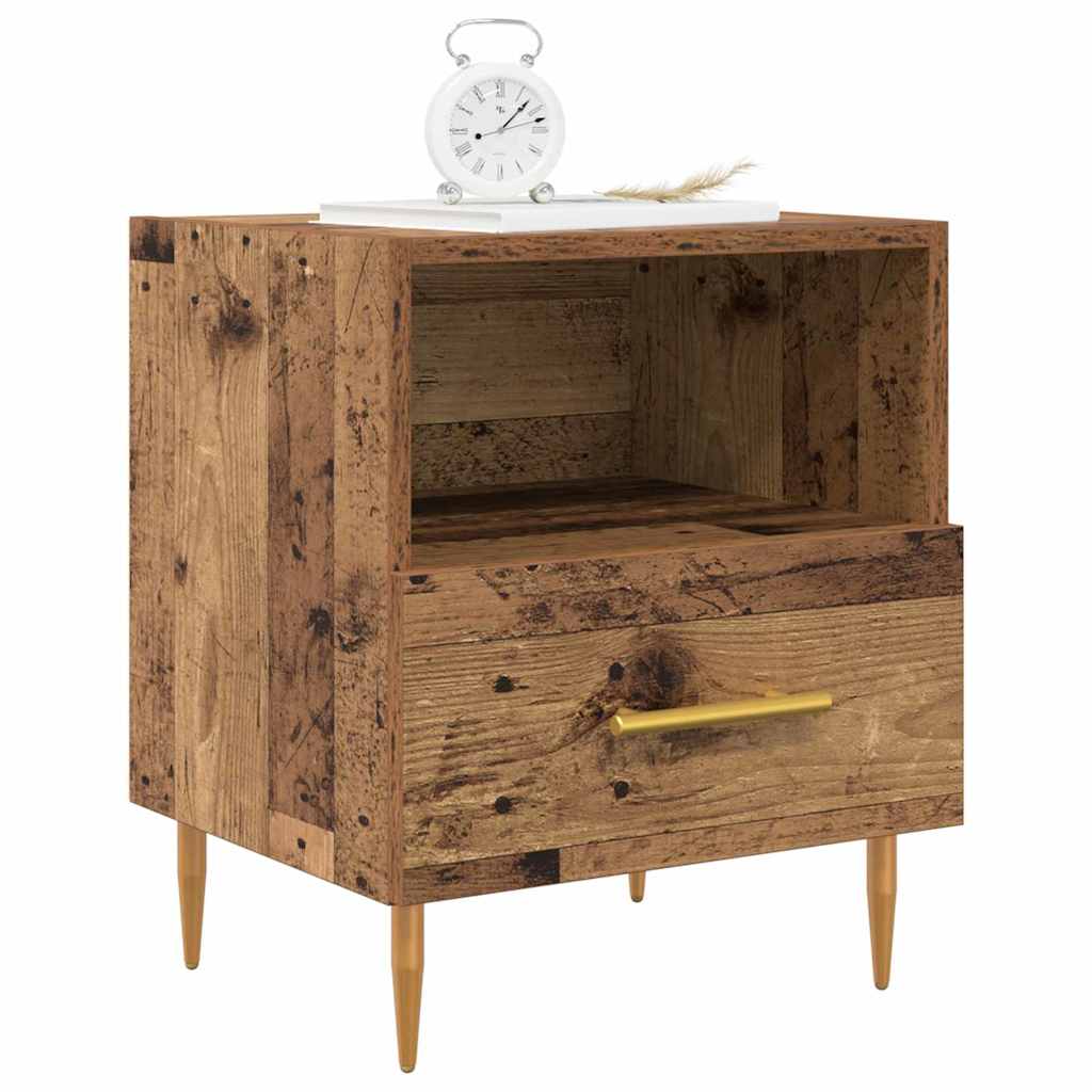 Comodino con cassetto 2 pcs Legno vecchio 40 x 35 x 47,5 cm | homemem39