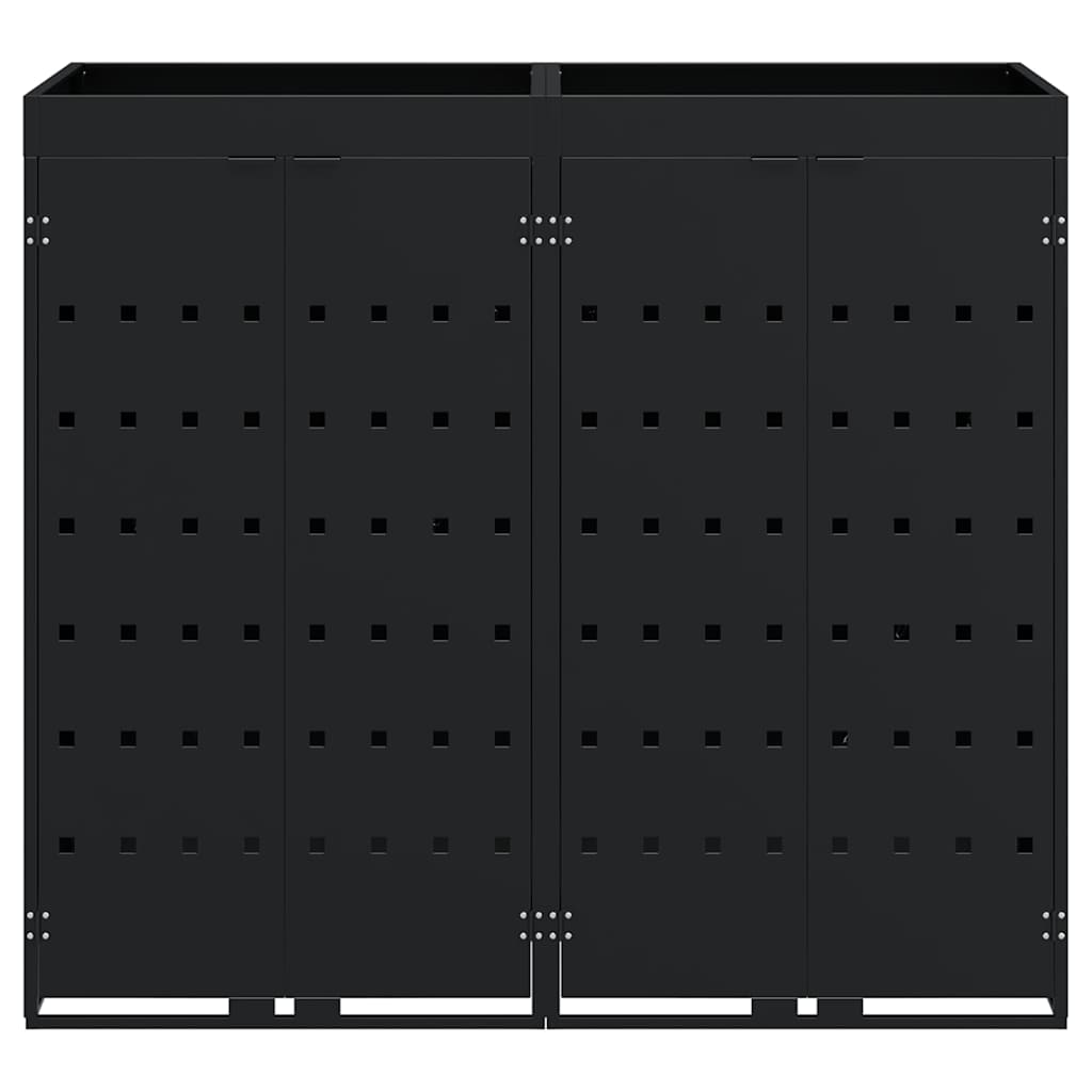 Contenitore per Rifiuti per 2 Bidoni Nero 136 x 77,5 x 121,5 cm