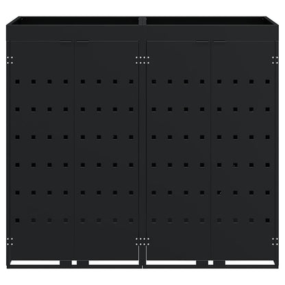 Contenitore per Rifiuti per 2 Bidoni Nero 136 x 77,5 x 121,5 cm