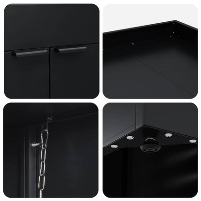 Contenitore per Rifiuti per 6 Bidoni Nero 408 x 77,5 x 121,5 cm | homemem39