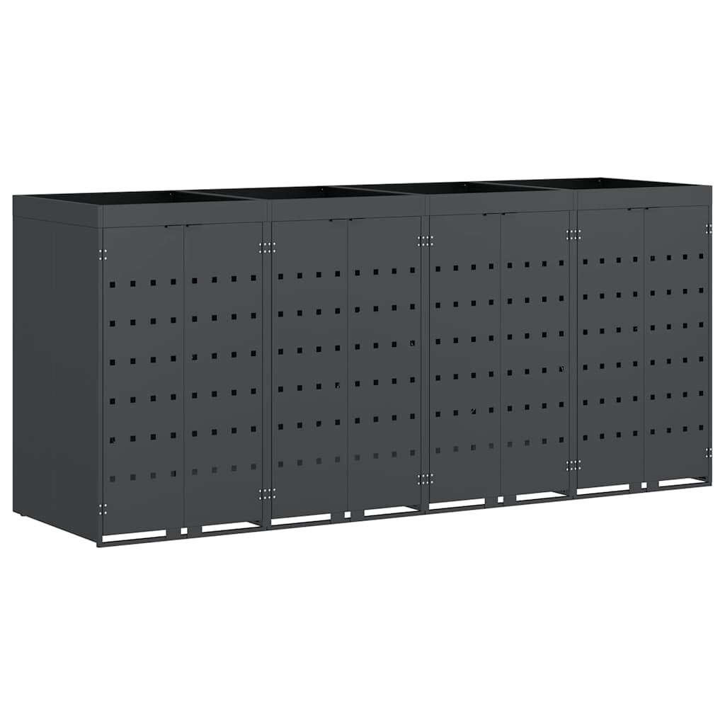 Contenitore per Rifiuti per 4 Bidoni Antracite