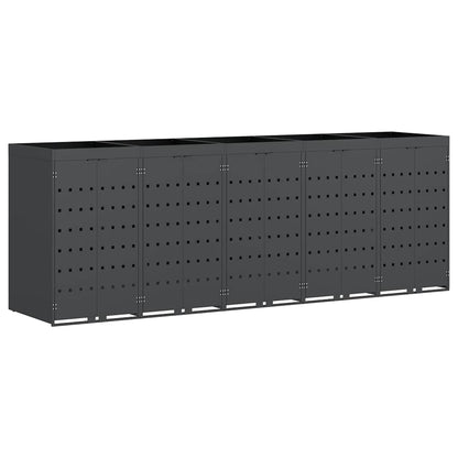 Contenitore per Rifiuti per 5 Bidoni Antracite