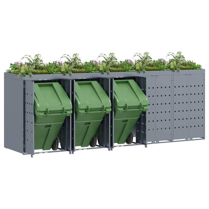 Contenitore per Rifiuti per 5 Bidoni Grigio chiaro