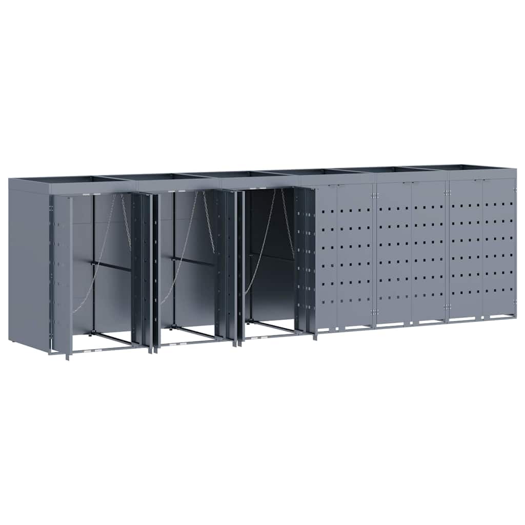 Contenitore per Rifiuti per 6 Bidoni Grigio chiaro