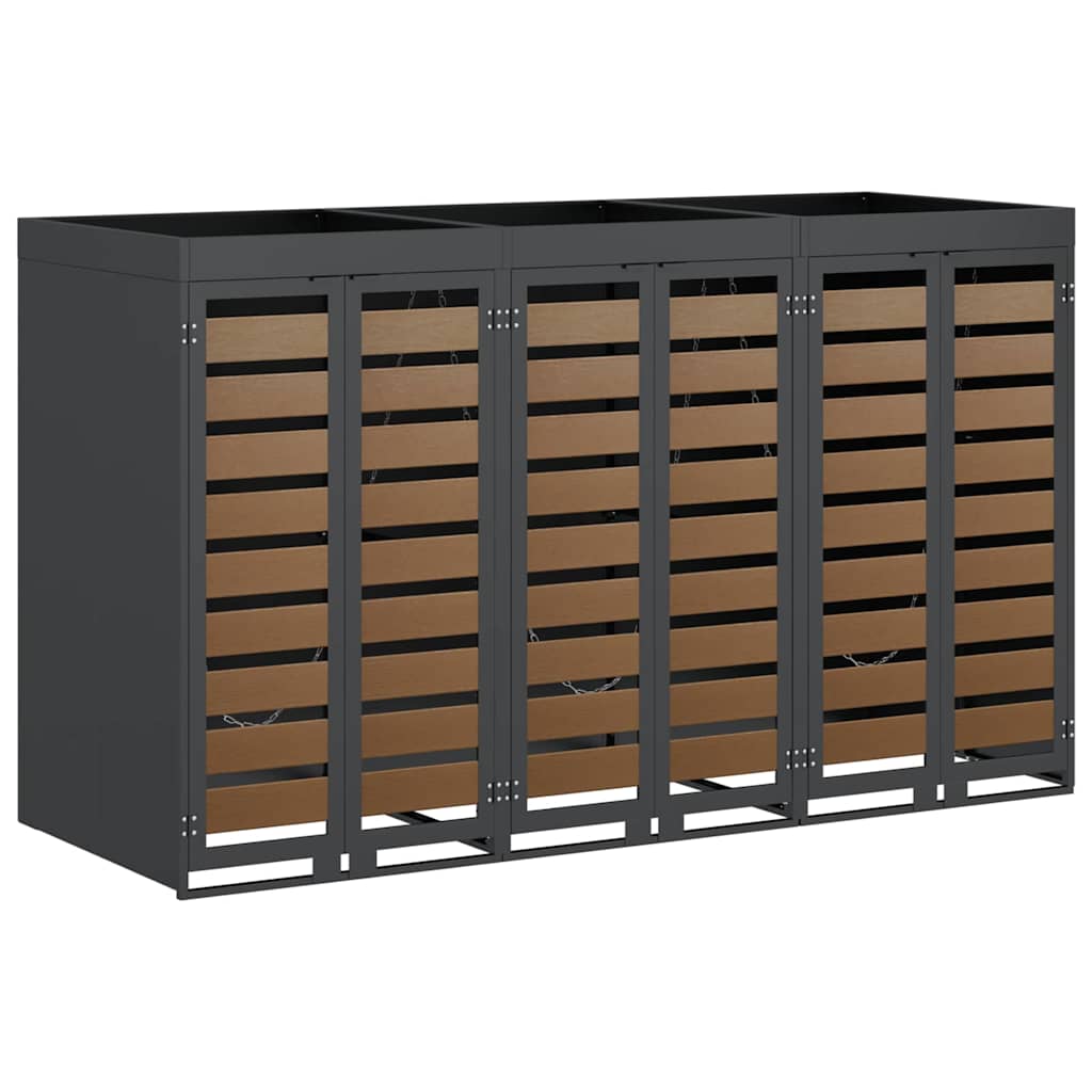 Contenitore per Rifiuti per 3 Bidoni Antracite