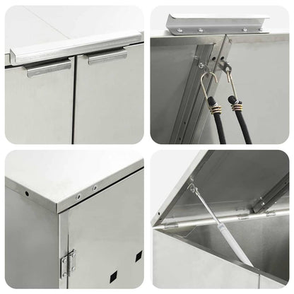 Contenitore per Rifiuti per 3 Bidoni Argento