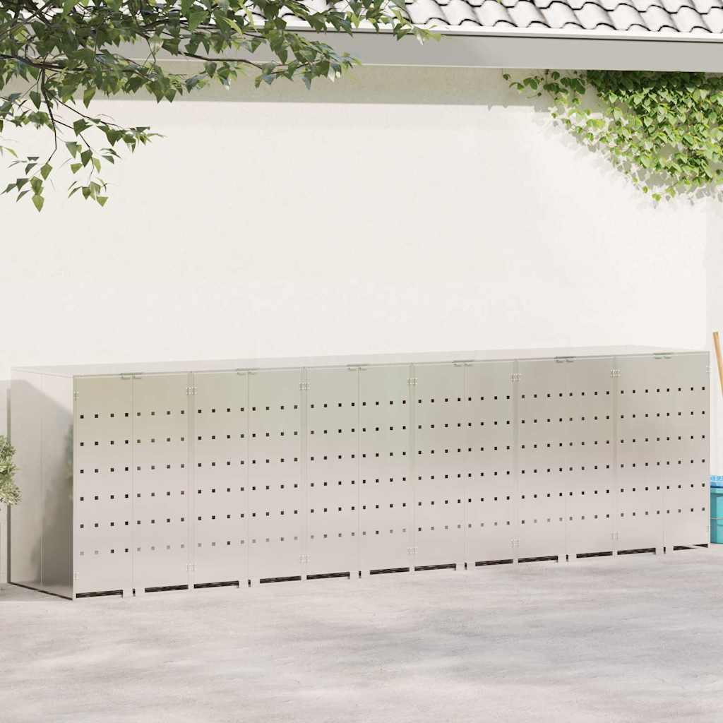 Contenitore per Rifiuti per 3 Bidoni Argento