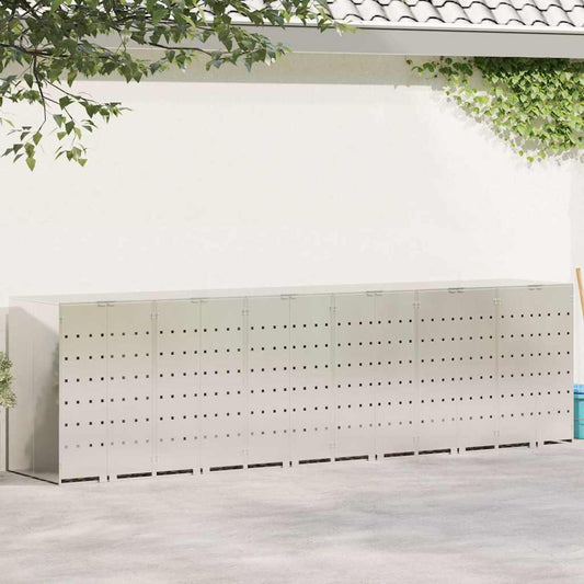 Contenitore per Rifiuti per 3 Bidoni Argento