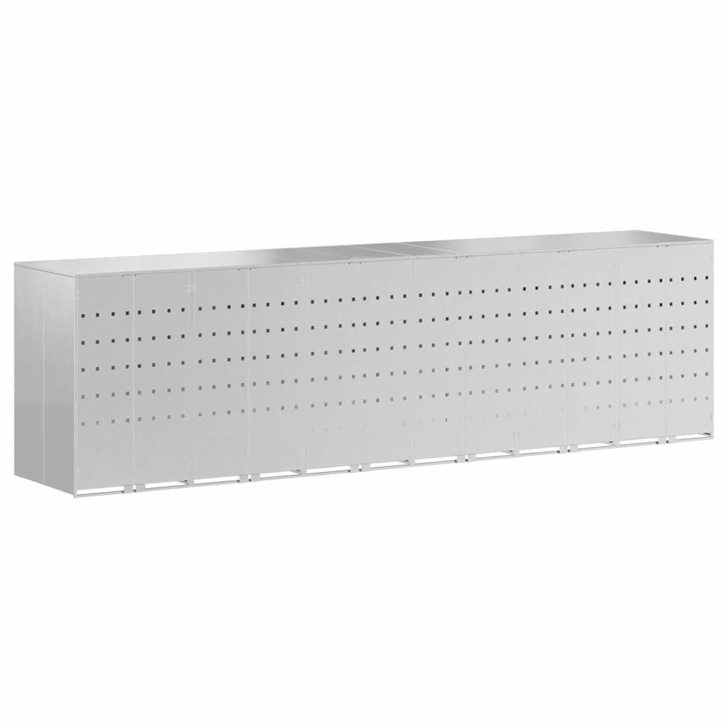 Contenitore per Rifiuti per 3 Bidoni Argento