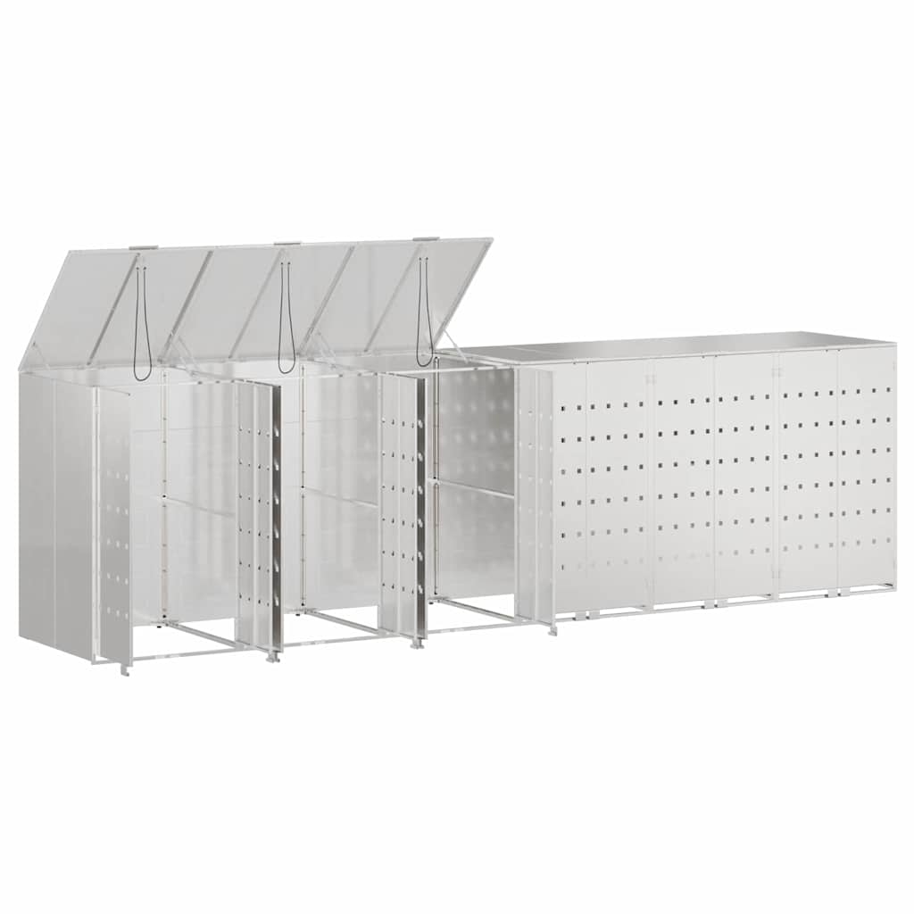 Contenitore per Rifiuti per 3 Bidoni Argento