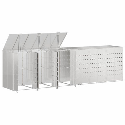 Contenitore per Rifiuti per 3 Bidoni Argento