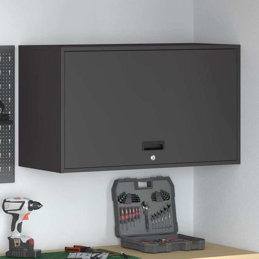 Armadio a muro per garage Nero 90 x 40 x 53 cm