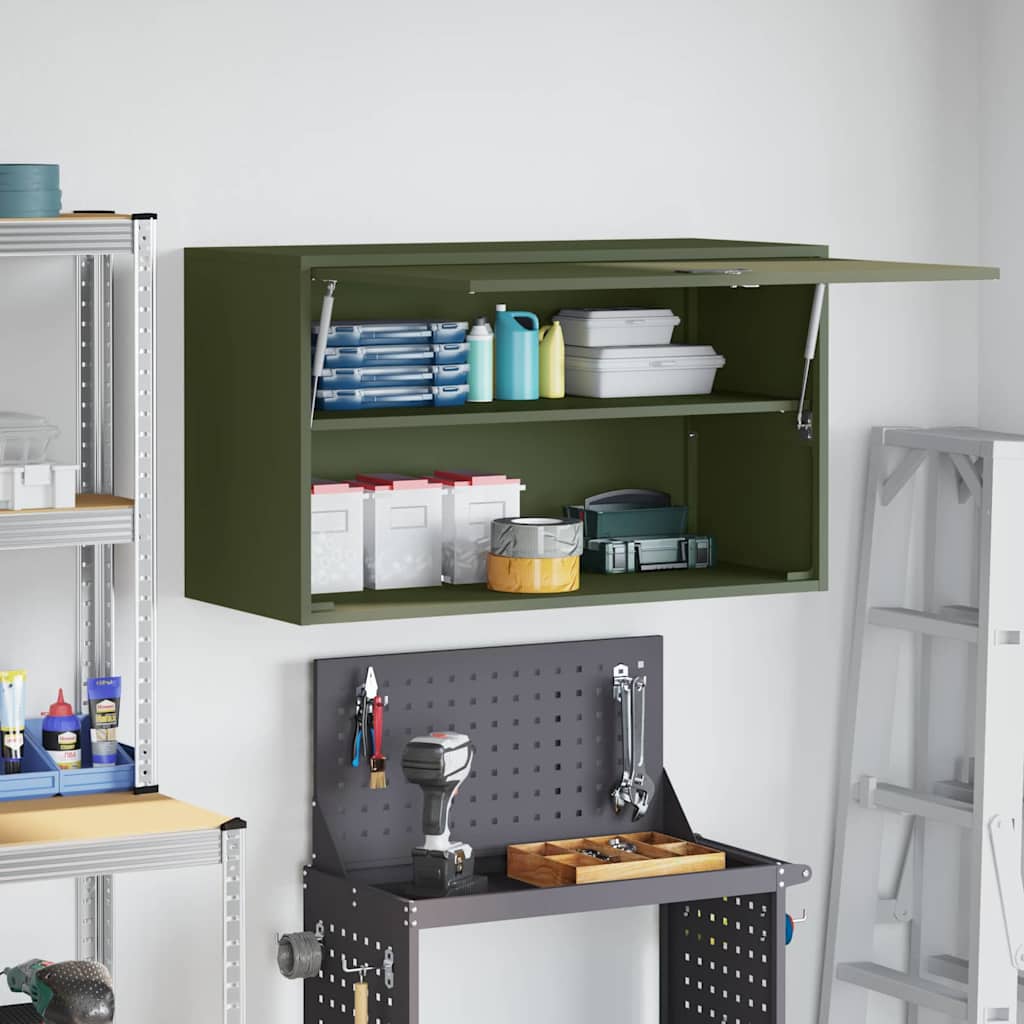 Armadio a muro per garage Oliver verde 90 x 40 x 53 cm | homemem39
