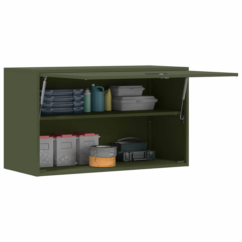 Armadio a muro per garage Oliver verde 90 x 40 x 53 cm | homemem39