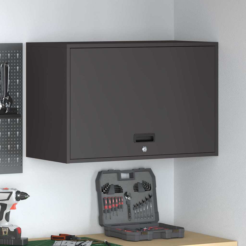 Armadio a muro per garage Nero 80 x 40 x 53 cm
