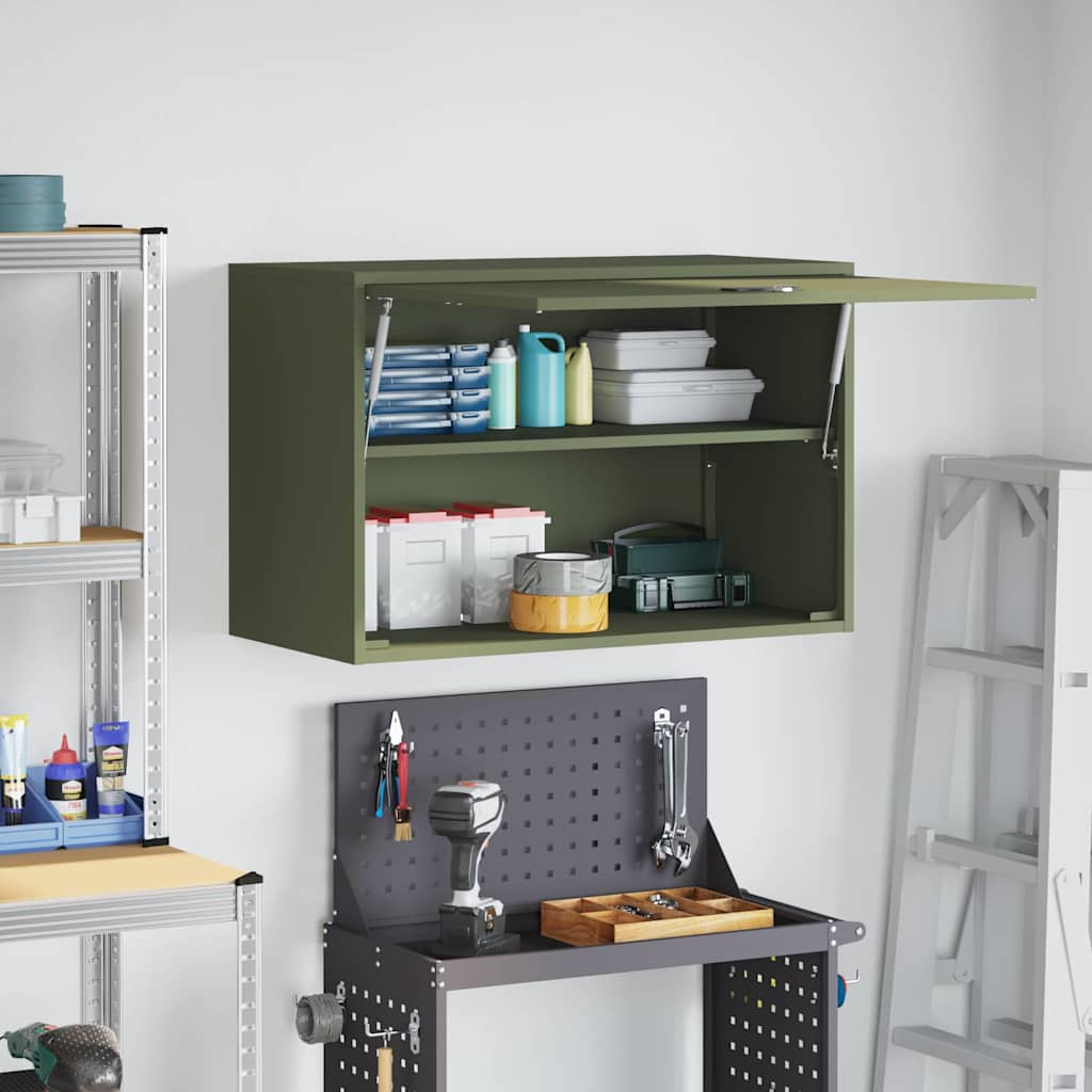 Armadio a muro per garage Oliver verde 80 x 40 x 53 cm | homemem39