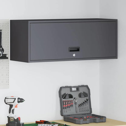 Armadio a muro per garage Nero 90 x 33 x 35 cm | homemem39