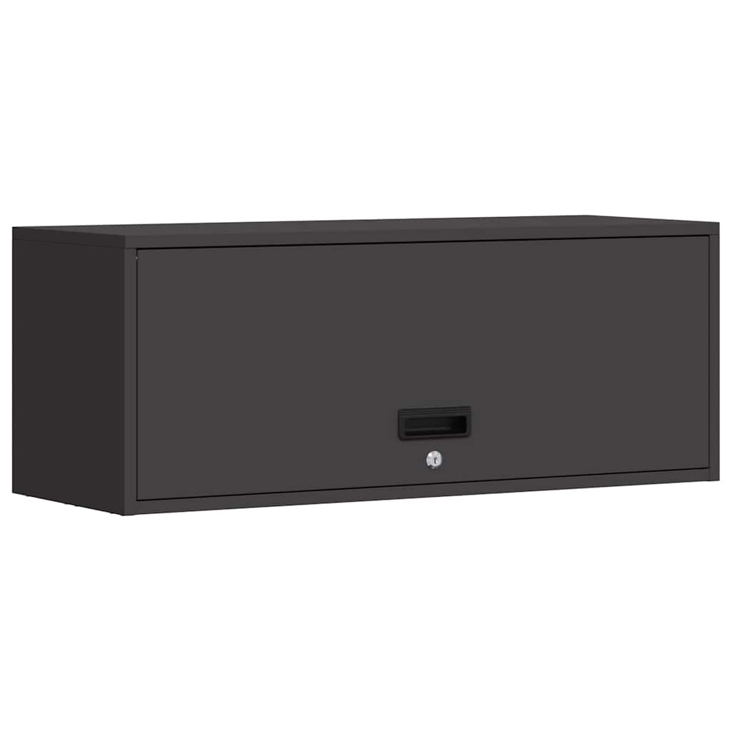 Armadio a muro per garage Nero 90 x 33 x 35 cm | homemem39