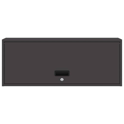 Armadio a muro per garage Nero 90 x 33 x 35 cm | homemem39