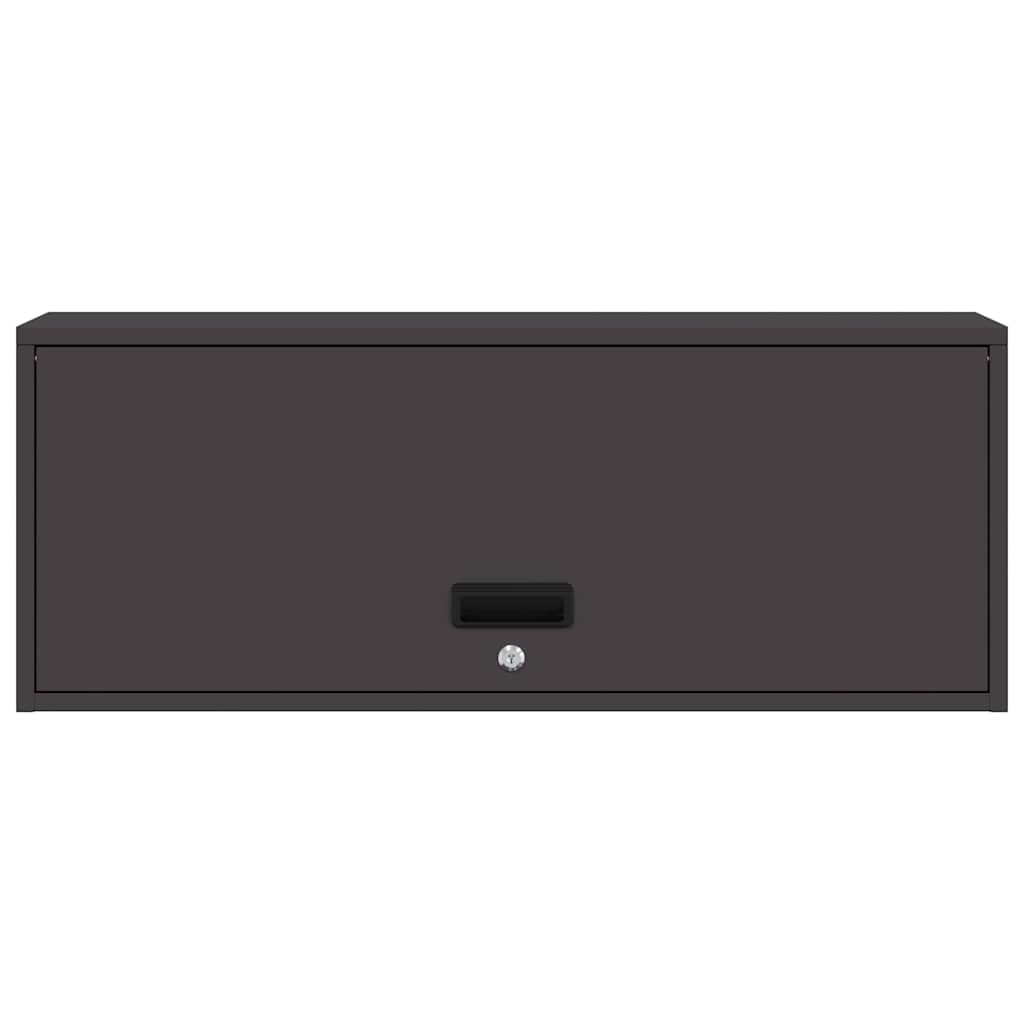 Armadio a muro per garage Nero 90 x 33 x 35 cm