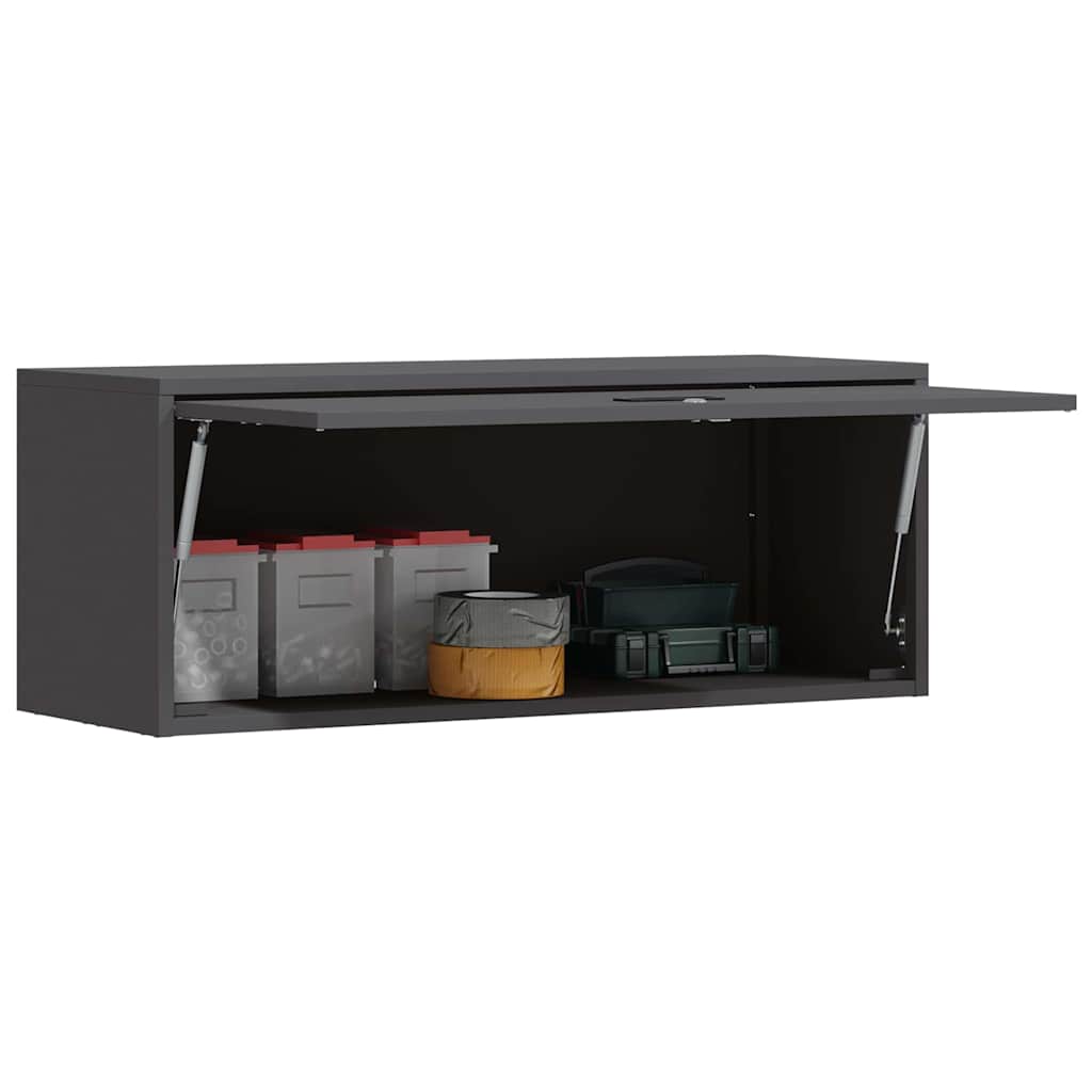 Armadio a muro per garage Nero 90 x 33 x 35 cm | homemem39