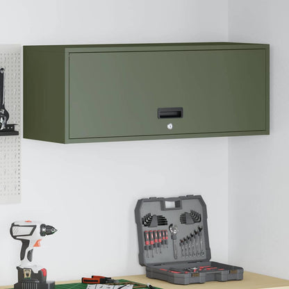 Armadio a muro per garage Oliver verde 90 x 33 x 35 cm | homemem39