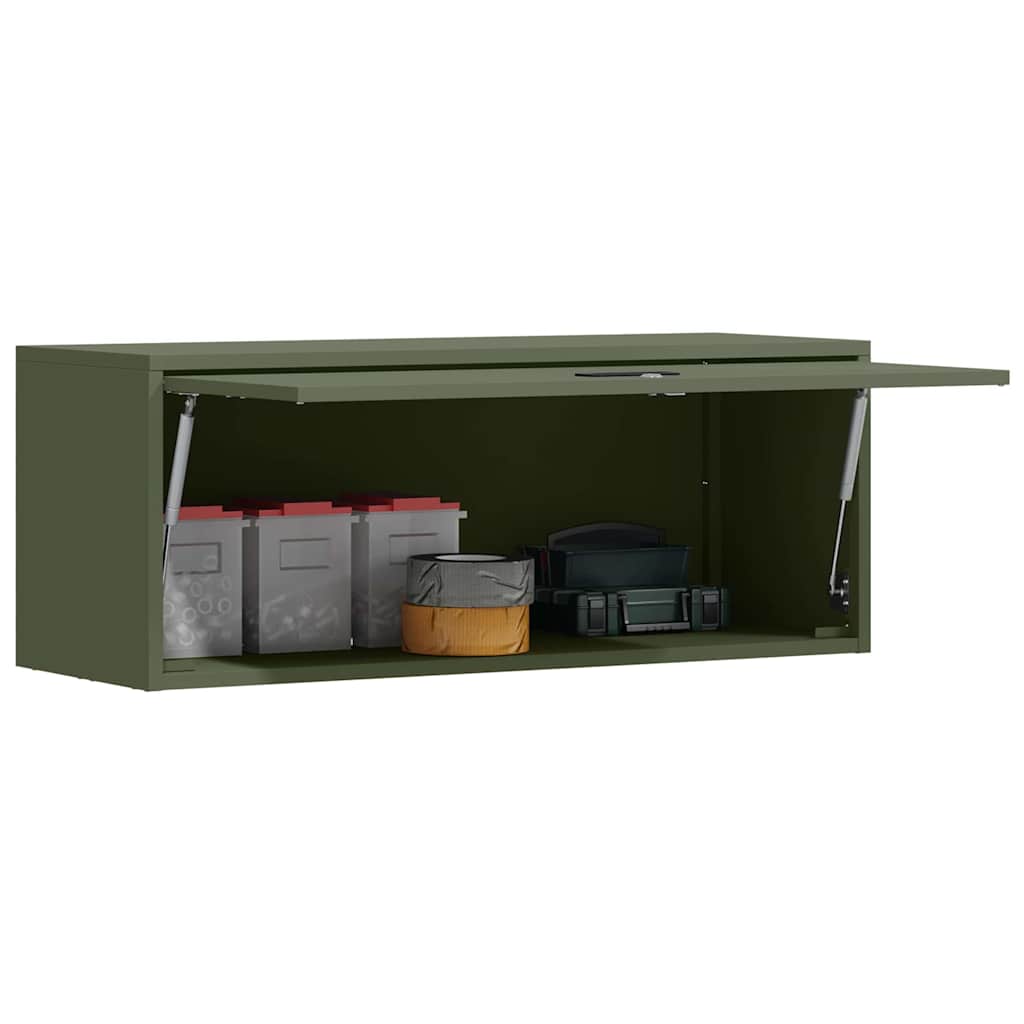 Armadio a muro per garage Oliver verde 90 x 33 x 35 cm | homemem39
