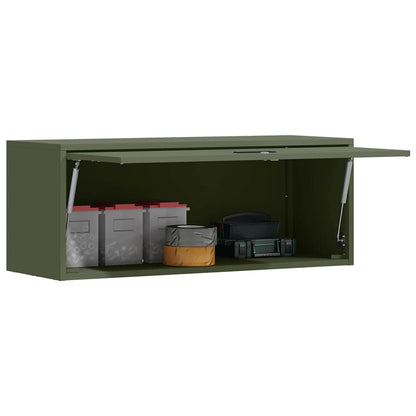 Armadio a muro per garage Oliver verde 90 x 33 x 35 cm | homemem39