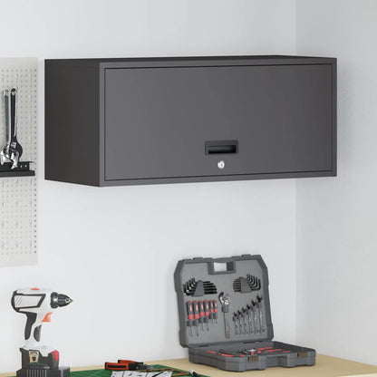 Armadio a muro per garage Nero 80 x 33 x 35 cm | homemem39