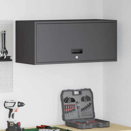 Armadio a muro per garage Nero 80 x 33 x 35 cm | homemem39
