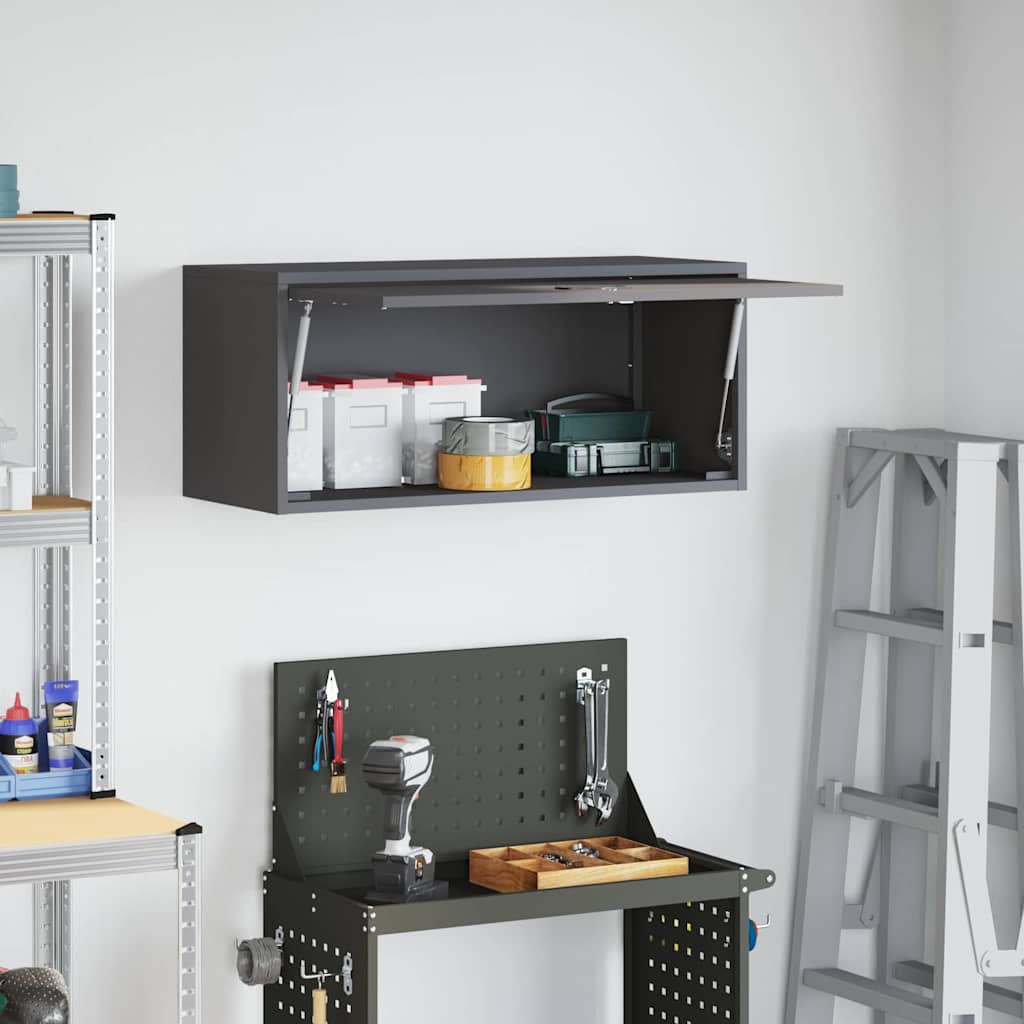 Armadio a muro per garage Nero 80 x 33 x 35 cm | homemem39