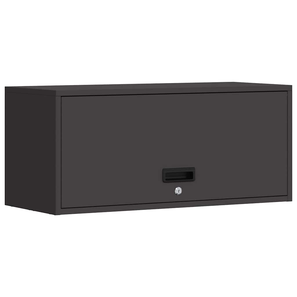 Armadio a muro per garage Nero 80 x 33 x 35 cm | homemem39