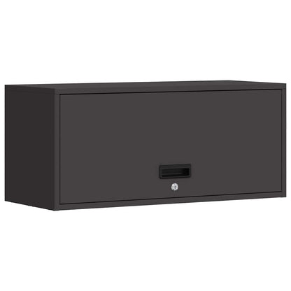 Armadio a muro per garage Nero 80 x 33 x 35 cm