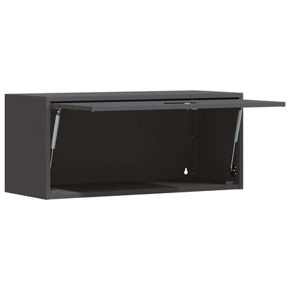 Armadio a muro per garage Nero 80 x 33 x 35 cm