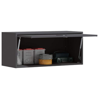 Armadio a muro per garage Nero 80 x 33 x 35 cm | homemem39