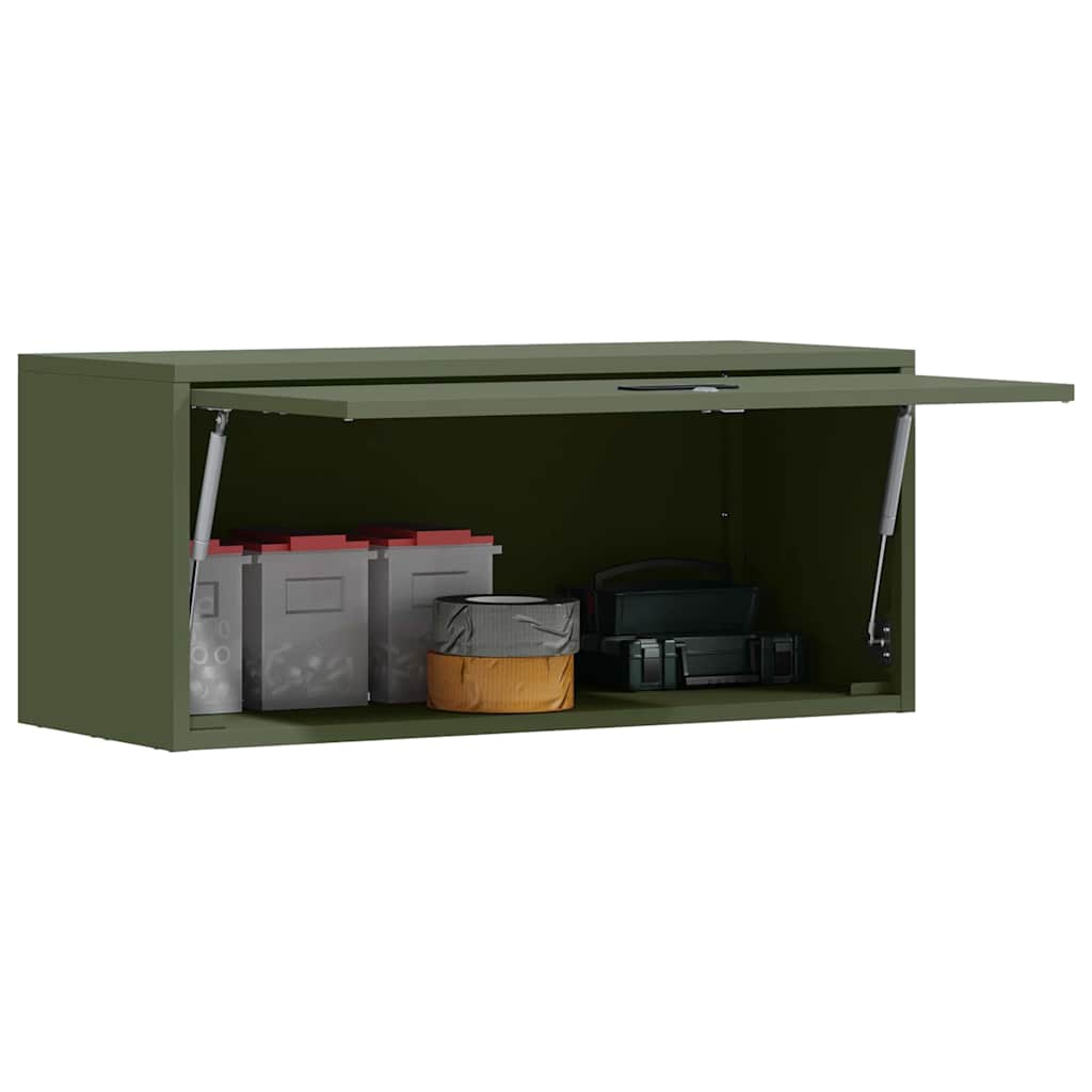 Armadio a muro per garage Oliver verde 80 x 33 x 35 cm