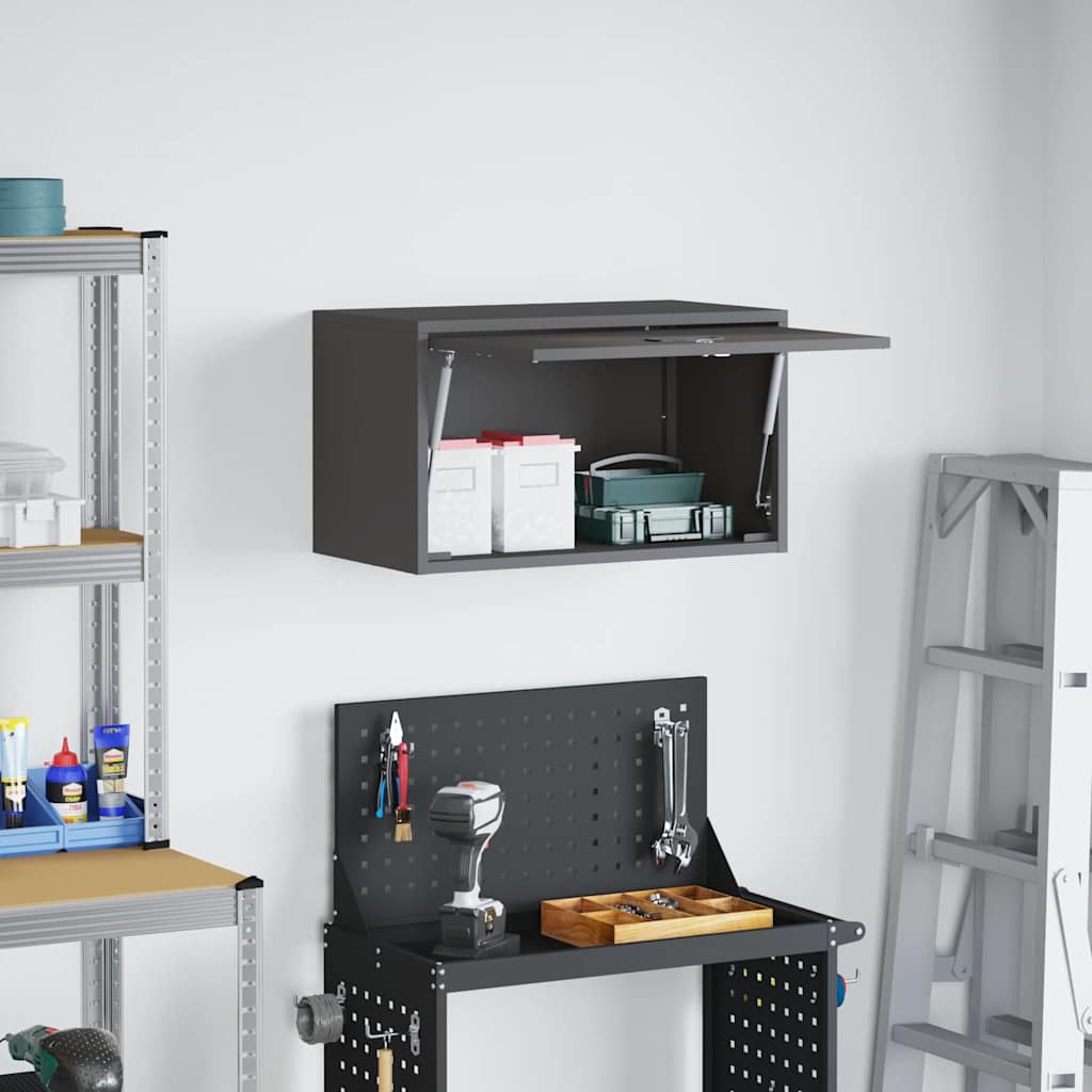 Armadio a muro per garage Nero 60 x 33 x 35 cm | homemem39